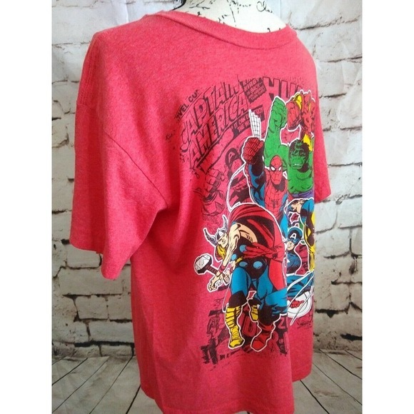 Official Marvel Comics T-Shirt Red Youth XL Adult Small Hulk Thor Spiderman - Picture 2 of 5